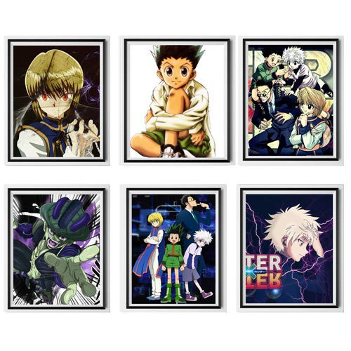 Digital Hunter X Hunter Anime Meruem Kurapika Gon Killua Canvas Wall Art Print for Bedroom Decoration 8 x 10 Inches Set of 6 No Frame