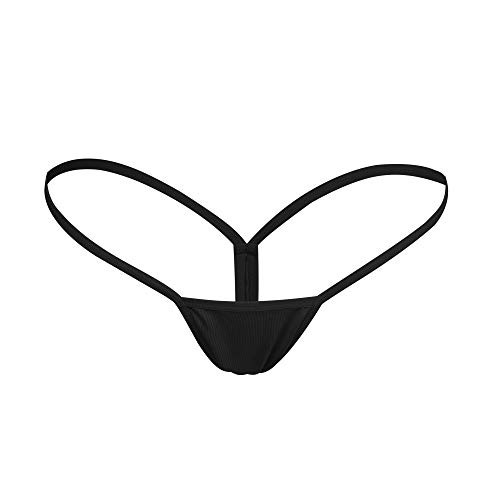 Justgoo Womens Sexy G-String Lace Thongs Panties Underwear Low Rise T-Back Underpants Black