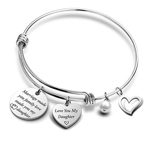 G-Ahora Daughter in Law Gift Bracelet Marriage Made You My Family Love Made You My Daughter Bangle Daughter in Law Jewelry Wedding Gift-Marriage Made