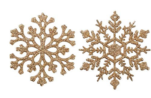 Glitter Snowflake Ornaments Plastic Christmas Tree Decorations 4-7-30CT Christmas Hanging Decorations with Silver Rope for Wedding Birthday Home Xma