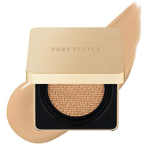 PONY EFFECT Coverstay Cushion Foundation Ex - 004 Tan - Long-lasting and High-Coverage Cushion Foundation With Refill - K-beauty