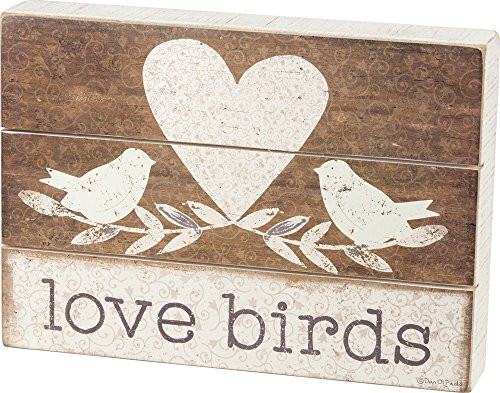 Primitives by Kathy Slat Box Sign Love Birds Home Decor Primitives by Kathy Slat Box Sign Love Birds Home Decor