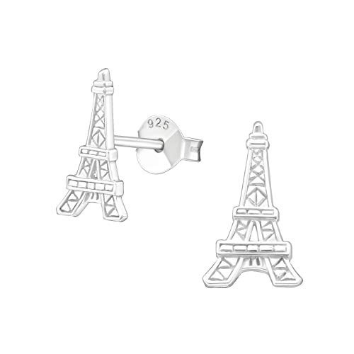 AUBE JEWELRY Hypoallergenic 925 Sterling Silver Eiffel Tower Statue Stud Earrings for Women
