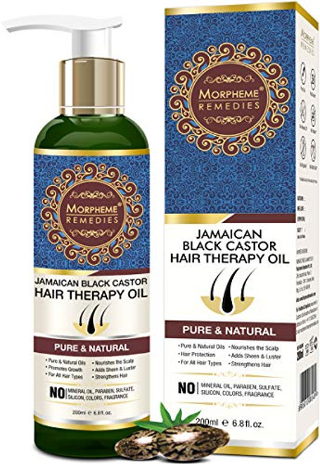 Morpheme Remedies Jamaican Black Castor Hair Therapy Oil - Supports Hair Growth - Controls Hair Fall - No Mineral Oil and Silicones  200mL Morpheme Remedies Jamaican Black Castor Hair Therapy Oil - Supports Hair Growth - Controls Hair Fall - No Mineral Oil and Silicones  200mL