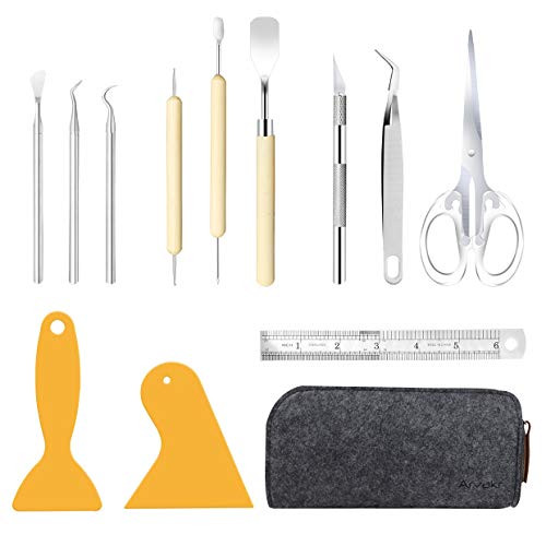 Craft Weeding Tool Set  Essential Adhesive Vinyl Tools with Bag  Precision Kits for Cricut Air Silhouette Siser Oracal 12 Set