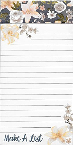 Punch Studio Gold Accented Floral Make A List Magnetic Notepad