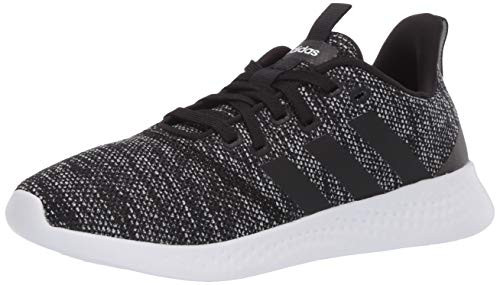 adidas Womens Puremotion Running Shoe  Mesh Black-Black-White  7