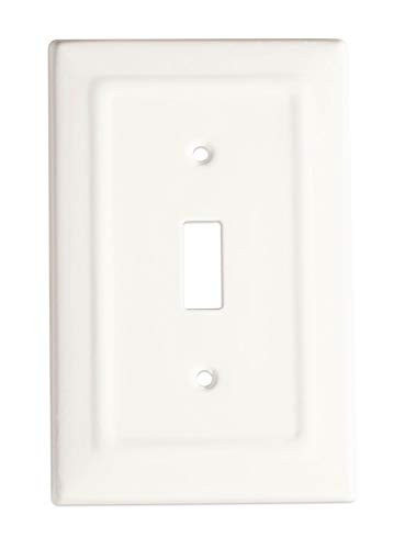 Monarch Abode 19051 Architectural Single Wall Switch Plate  1-Gang  Classic White
