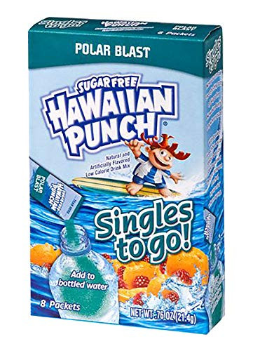 Hawaiian Punch Singles Water Drink Mix To Go Powder Packets  Polar Blast  8 Count