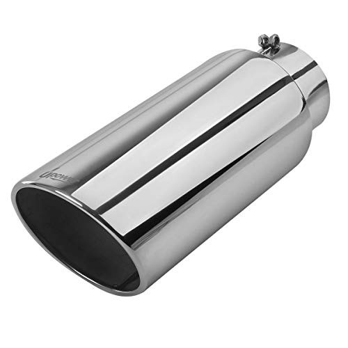 Upower Diesel Exhaust Tip Tailpipe 5 Inch 5 Inlet 7 Outlet 18 Long Universal Stainless Steel Bolt On Exhaust Tailpipe Tip for Trucks Car