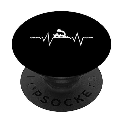 American Flag Train Heartbeat Railroad Locomotive Engine PopSockets Grip and Stand for Phones and Tablets