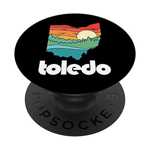 Toledo Ohio Outdoors Vintage Nature Retro Graphic PopSockets Grip and Stand for Phones and Tablets