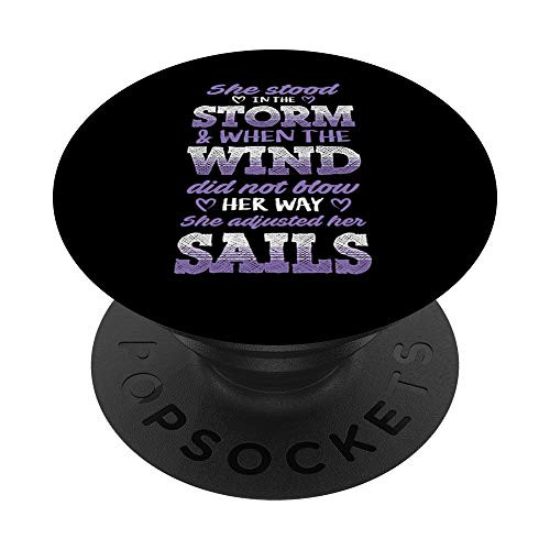 Storm Wind Sail Stomach Cancer Awareness Ribbon Gifts PopSockets Grip and Stand for Phones and Tablets