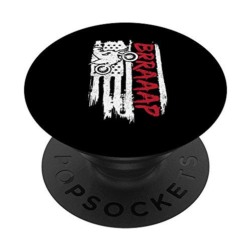 BRRAAAP American Flag Dirt Bike Distressed PopSockets Grip and Stand for Phones and Tablets