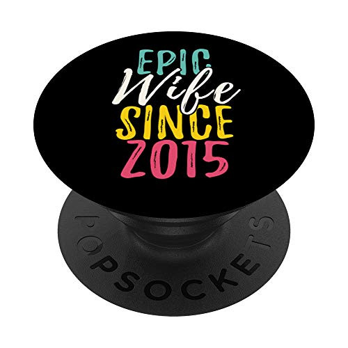 Epic Wife Since 2015 - 5th Wedding Anniversary Gift For Her PopSockets Grip and Stand for Phones and Tablets