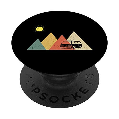 Retro Camper Van Life - Vintage Vanlife PopSockets PopGrip Swappable Grip for Phones and Tablets