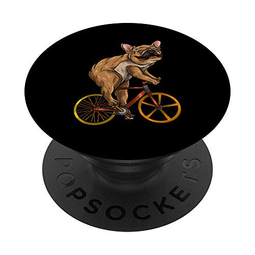 French Bulldog Riding Bicycle - Magical Dog Bike Cyclist PopSockets Grip and Stand for Phones and Tablets