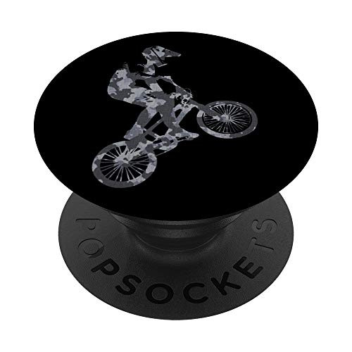 BMX Racing Extreme sports Bike Rider gray camouflage PopSockets PopGrip Swappable Grip for Phones and Tablets BMX Racing Extreme sports Bike Rider gray camouflage PopSockets PopGrip Swappable Grip for Phones and Tablets