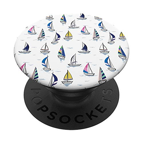 Trendy Charming Preppy Nautical Southern Sailboats PopSockets PopGrip Swappable Grip for Phones and Tablets