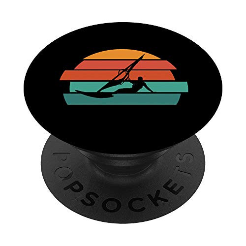Windsurfing Vintage - Retro Wind Surfing PopSockets Grip and Stand for Phones and Tablets
