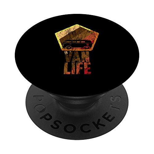 Van Life - Cool Retro Faded Van PopSockets PopGrip Swappable Grip for Phones and Tablets