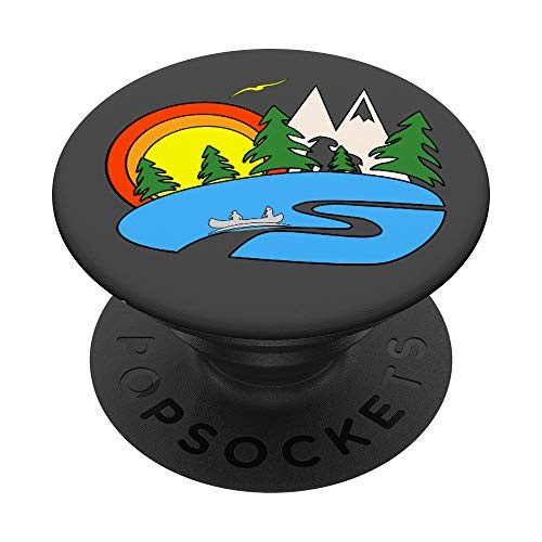 Outdoor Mountain Scene With Wildlife And Colorful Sunset PopSockets Grip and Stand for Phones and Tablets