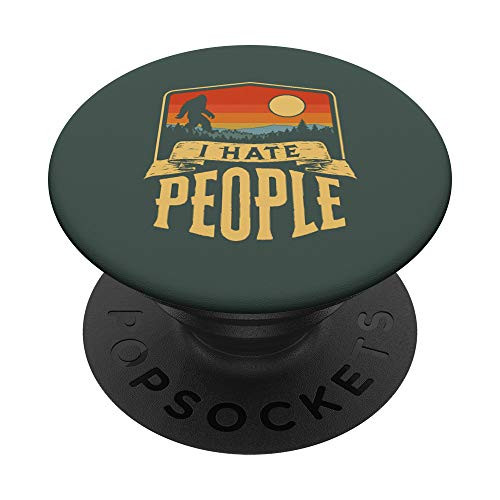 I Hate People Funny Bigfoot Vintage Introvert Outdoor Nature PopSockets Grip and Stand for Phones and Tablets
