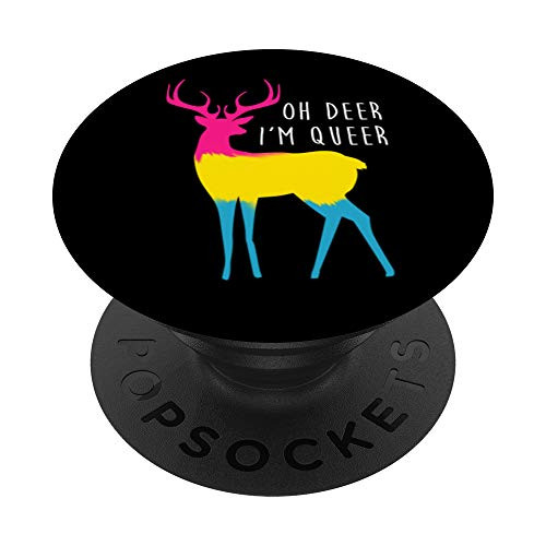 Deer Funny Animal LGBTQ Pan Pride Pansexual PopSockets Grip and Stand for Phones and Tablets