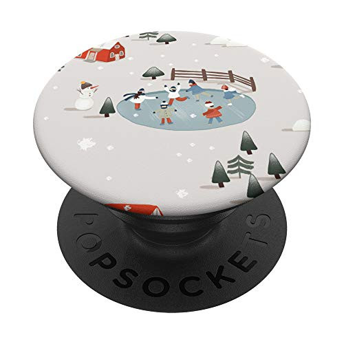 Cute Christmas Winter Ice Skating Outside Scene PopSockets Grip and Stand for Phones and Tablets Cute Christmas Winter Ice Skating Outside Scene PopSockets Grip and Stand for Phones and Tablets