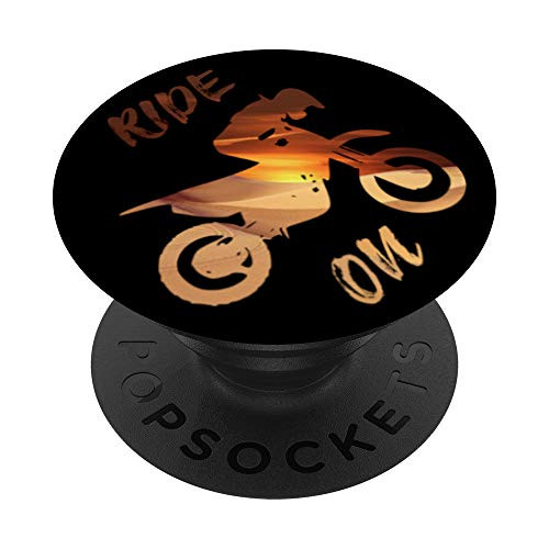 Dirt bike motocross motorcycle rider jumping sand dunes PopSockets Grip and Stand for Phones and Tablets