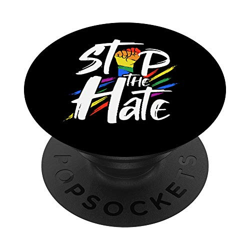 Stop The Hate Transgender Rainbow Fist Pride Month LGBT PopSockets PopGrip Swappable Grip for Phones and Tablets