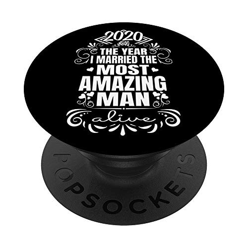 Wedding 2020 Bride Just Married Newlywed Wife Gift PopSockets Grip and Stand for Phones and Tablets Wedding 2020 Bride Just Married Newlywed Wife Gift PopSockets Grip and Stand for Phones and Tablets