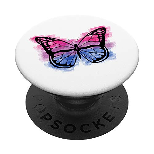Bisexual Pride Flag Butterfly Bi Sexual Gift Men Women PopSockets PopGrip Swappable Grip for Phones and Tablets