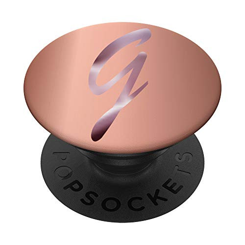 Initial Letter G Name Monogram Dusty Rose Phone Gift PopSockets Grip and Stand for Phones and Tablets