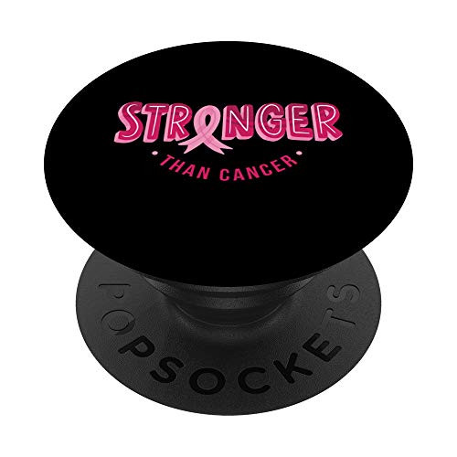 Stronger than cancer ribbon Breast cancer awareness month PopSockets Grip and Stand for Phones and Tablets Stronger than cancer ribbon Breast cancer awareness month PopSockets Grip and Stand for Phones and Tablets