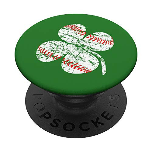 National Irish American Heritage Month Baseball Shamrock PopSockets Grip and Stand for Phones and Tablets