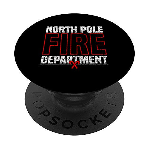 North Pole Fire Department -With Candy Canes- Gift PopSockets Grip and Stand for Phones and Tablets