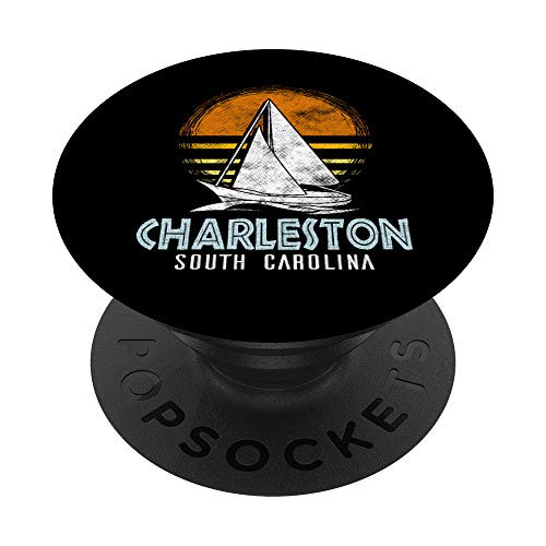 Vintage Nautical Boat Design Charleston South Carolina Yacht PopSockets Grip and Stand for Phones and Tablets