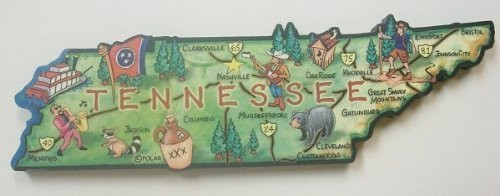 Tennessee the Volunteer State Artwood Jumbo Fridge Magnet