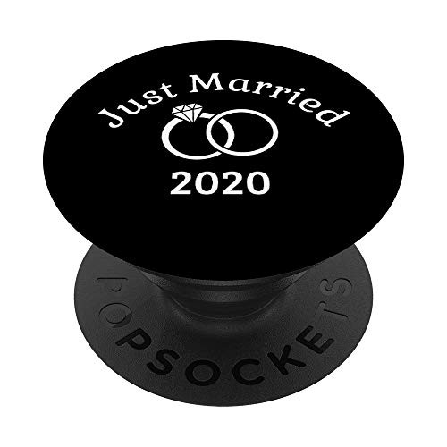 Just Married 2020 Husband Wife Newly Married Gift PopSockets Grip and Stand for Phones and Tablets