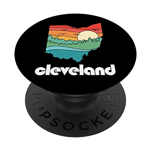 Cleveland Ohio Outdoors Vintage Nature Retro Graphic PopSockets Grip and Stand for Phones and Tablets