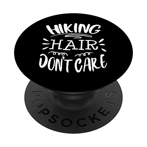 Hiking Hair Funny Hiker Hike Gift Outdoors Camping Kayaking PopSockets Grip and Stand for Phones and Tablets