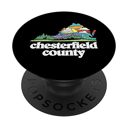 Chesterfield County Virginia Outdoors and Nature Lover Retro PopSockets Grip and Stand for Phones and Tablets