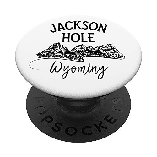 Jackson Hole Wyoming Outdoor Mountain Adventures Gift PopSockets Grip and Stand for Phones and Tablets