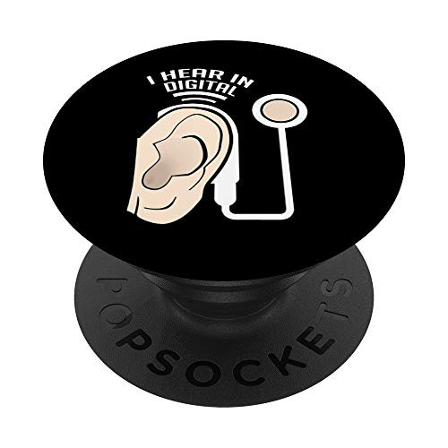 I Hear In Digital Cochlear Implant Auditory Awareness PopSockets Grip and Stand for Phones and Tablets