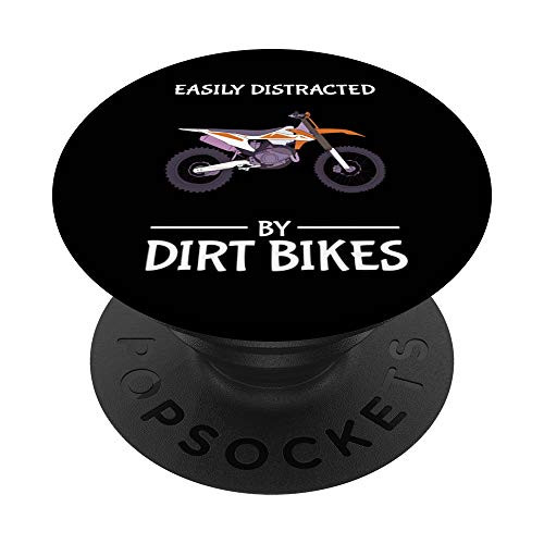 Easily Distracted By Dirt Bikes Funny Motocross Distraction PopSockets Grip and Stand for Phones and Tablets