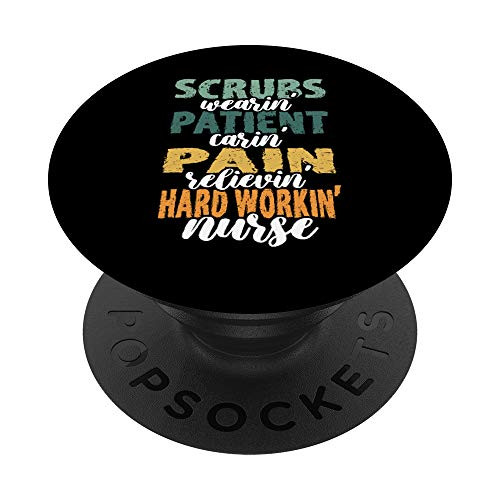 Nurse Gifts Scrub Wearing Nursing Student Clinical RN LPN PopSockets Grip and Stand for Phones and Tablets