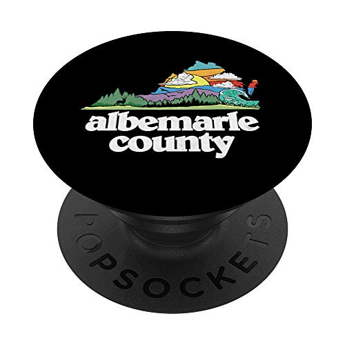 Albemarle County Virginia Outdoors and Nature Lover Retro 80s PopSockets Grip and Stand for Phones and Tablets