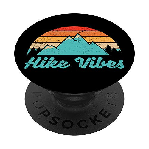 Hike Vibes Vintage Distressed Outdoors PopSockets Grip and Stand for Phones and Tablets