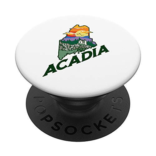 Retro Acadia Maine Nature and Outside Lover Illustrated PopSockets Grip and Stand for Phones and Tablets
